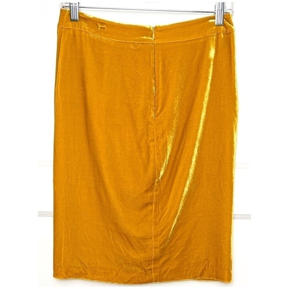 NWT VERONICA BEARD Marigold Silk Velvet Pleated High Waist Wrap Pencil Skirt 4 - Picture 6 of 12